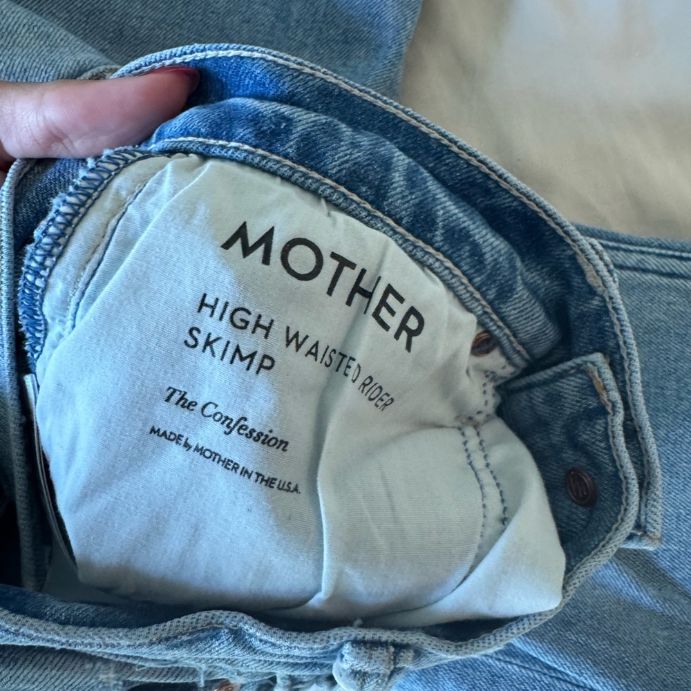 MOTHER High Rise Light Blue Jeans
